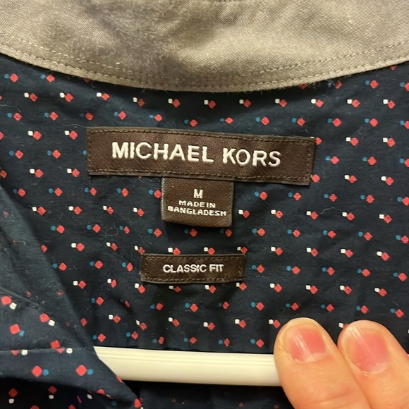 Men’s Michael Kors collared blue Button Down short sleeve Shirt size medium - Picture 2 of 9